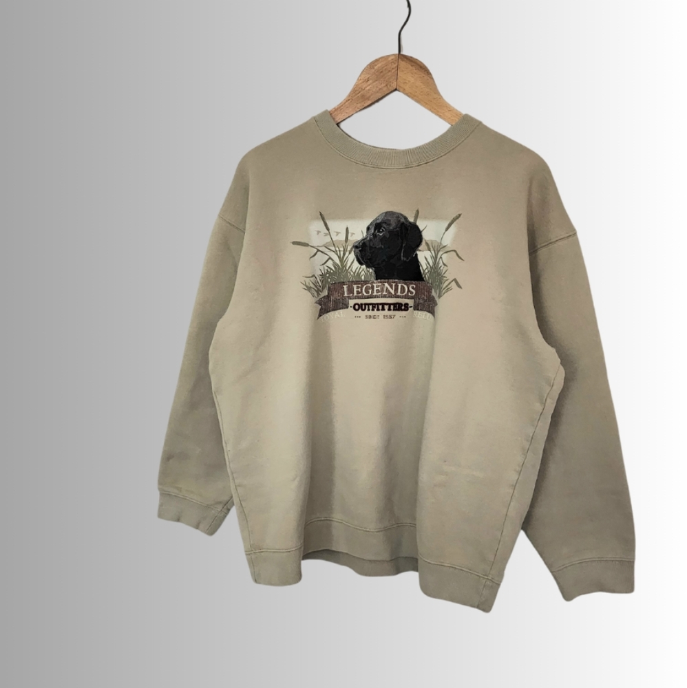 Vintage x Y2K Legends Outfitters Black Dog Lakeside Embroidery Print Sweatshirt